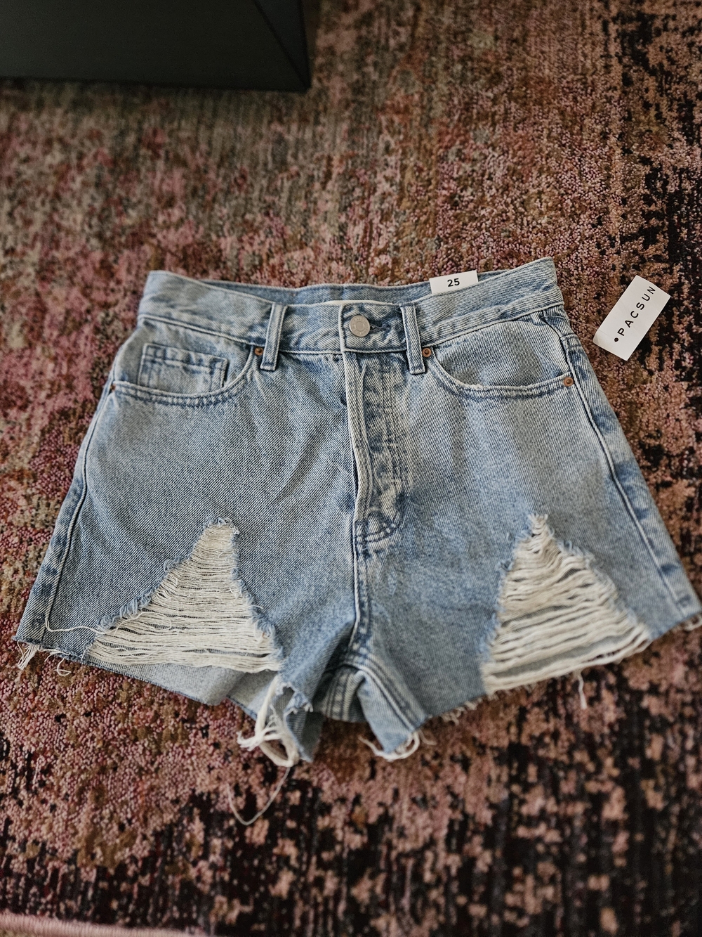 NWT PacSun 'Vintage High Rise' Distressed Denim Shorts
